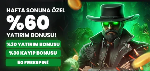TOPLAMDA %60 ÇEVRİMSİZ BONUS + 50 FREESPİN!